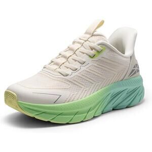 Allswifit Womens Size 8.5 Tan Green Slip On Walking Running Athletic Shoes